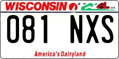 WI license plate 081NXS