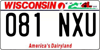 WI license plate 081NXU