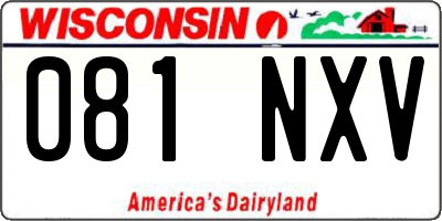WI license plate 081NXV