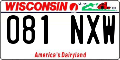 WI license plate 081NXW