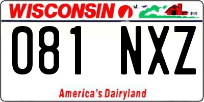 WI license plate 081NXZ