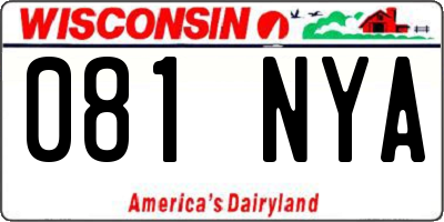 WI license plate 081NYA