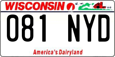 WI license plate 081NYD