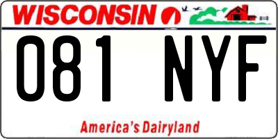 WI license plate 081NYF