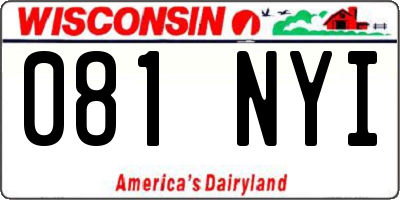 WI license plate 081NYI