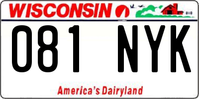 WI license plate 081NYK