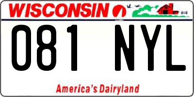 WI license plate 081NYL