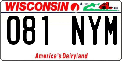 WI license plate 081NYM
