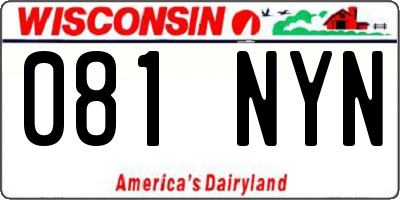 WI license plate 081NYN