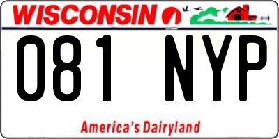 WI license plate 081NYP