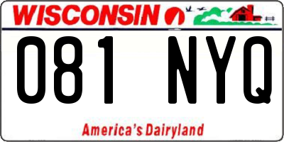 WI license plate 081NYQ