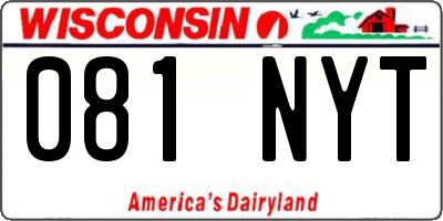 WI license plate 081NYT