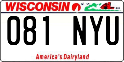 WI license plate 081NYU
