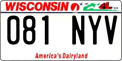 WI license plate 081NYV