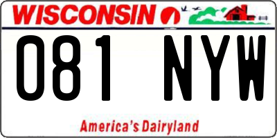 WI license plate 081NYW
