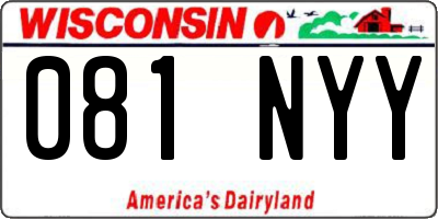 WI license plate 081NYY