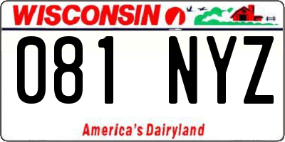 WI license plate 081NYZ