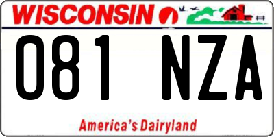 WI license plate 081NZA