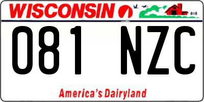WI license plate 081NZC