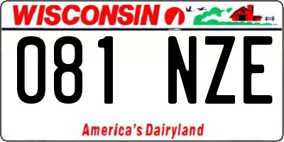 WI license plate 081NZE