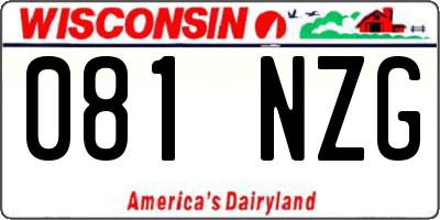 WI license plate 081NZG