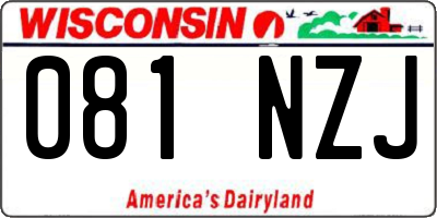 WI license plate 081NZJ