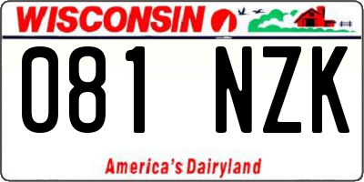 WI license plate 081NZK