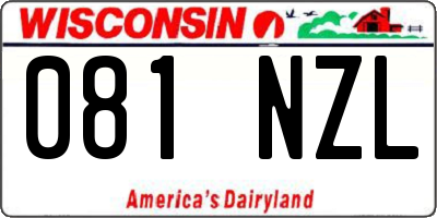 WI license plate 081NZL