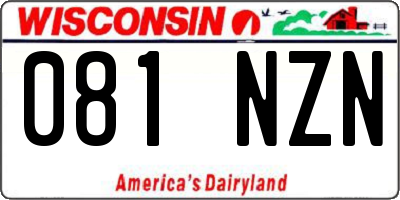 WI license plate 081NZN