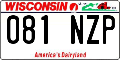 WI license plate 081NZP