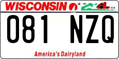 WI license plate 081NZQ