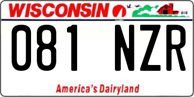 WI license plate 081NZR