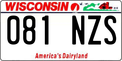 WI license plate 081NZS