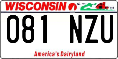 WI license plate 081NZU