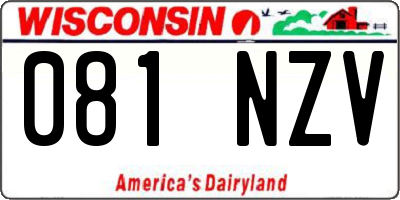 WI license plate 081NZV