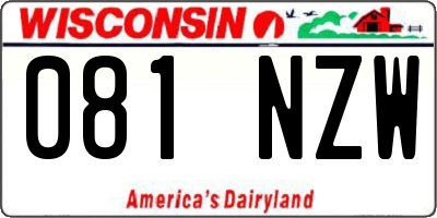 WI license plate 081NZW