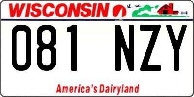 WI license plate 081NZY
