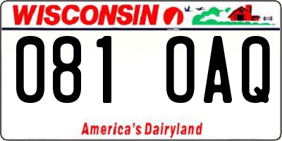 WI license plate 081OAQ