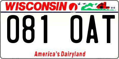WI license plate 081OAT