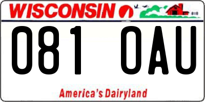 WI license plate 081OAU