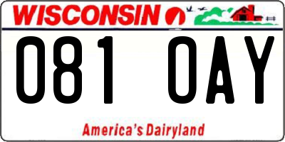 WI license plate 081OAY