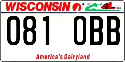 WI license plate 081OBB