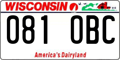 WI license plate 081OBC