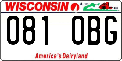 WI license plate 081OBG