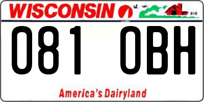 WI license plate 081OBH