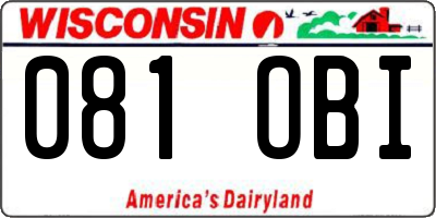WI license plate 081OBI