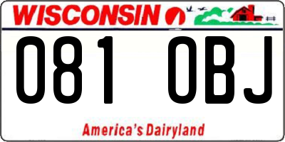 WI license plate 081OBJ
