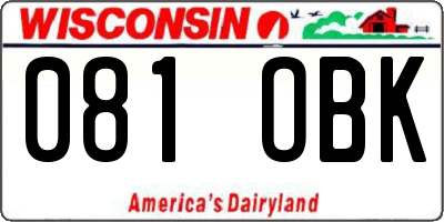WI license plate 081OBK