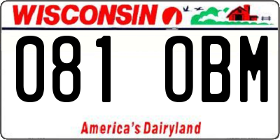 WI license plate 081OBM