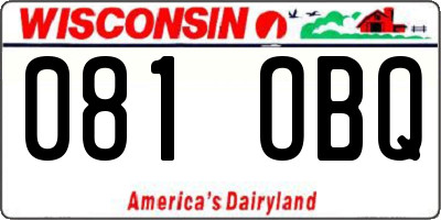 WI license plate 081OBQ